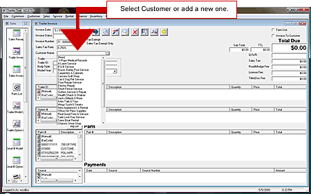 Select Customer or add a new one.